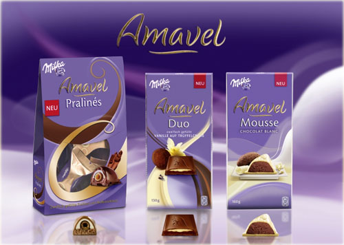 Milka Amavel Pralinés / Milka Amavel Duo Vanille auf Trüffelcreme