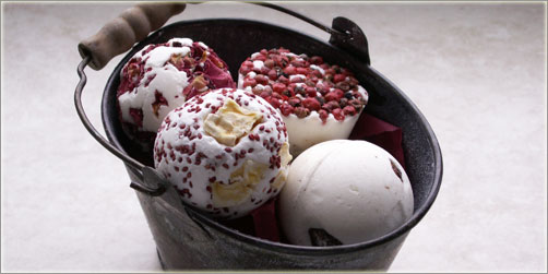 Badepralinen mit vielen ätherischen Ölen