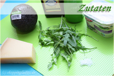 Avocado-Pesto mit Ruccola - Zutaten