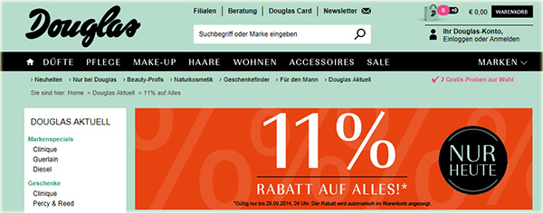 [shoppingtipp] 11% sparen bei Douglas